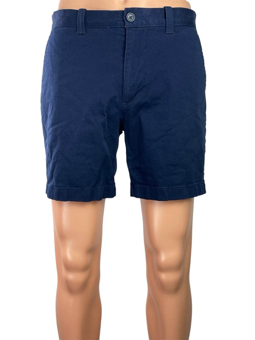 J.Crew 7" Men's Navy Blue Mid Rise Chino Khaki Straight Casual Mini Shorts 30